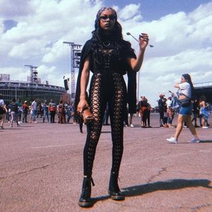 DollsKill Black Corset Jumpsuit